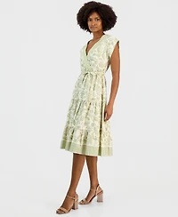 Vince Camuto Women's Cotton Dolman-Sleeve Midi Dress