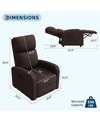 gaomon Recliner Chair for Adults, Lazy Ergonomic Adjustable Single Sofa Enhanced with Side Pocket, Tall Back, Wide Arms & Padded Seat