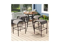 Slickblue 5-Piece Patio Round Bar Table Set with 1.6 Inch Umbrella Hole