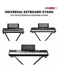 5 Core Keyboard Stand Piano Bench Combo Adjustable Key Board Stands 2" Padded Musician Chair Set
