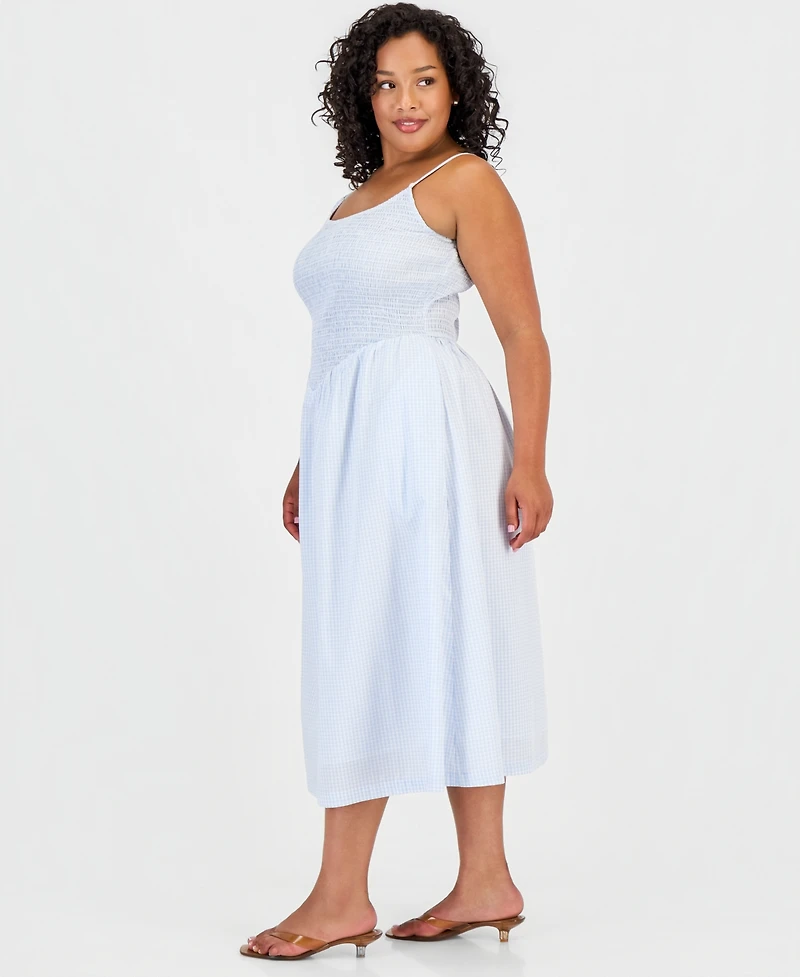 And Now This Trendy Plus Printed Smocked Cotton Midi Dress, Macy's Exclusive