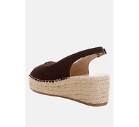 London Rag Womens Georna Peep Toe Espadrille Wedges