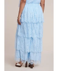 Eloquii Women's Plus Tiered Lace Pant