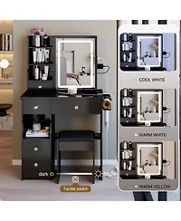 Flynama Elegant Modern Wooden Nightstand with Drawers Neutral Finish Bedside Table for Bedroom Living Room