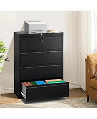 gaomon 4 Drawer Lateral File Cabinet with Lock, 52"H Metal Filing Cabinet for Home Office & Business Use Legal, A4, F4 Files, 320 Lb Weight