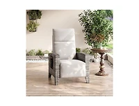 gaomon Wicker Recling Patio Chair with Independent Adjustable Back and Footrest Air Pump Lay Flat Reclining Chair Outdoor Recliner Chair