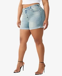 True Religion Plus Jennie Mid-Rise Shorts