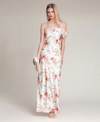 Avec Les Filles Women's Floral-Print Single-Sleeve Dress