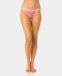 California Waves Women's Garden Ditsy Wide Rib Side-Tie Swim Bottoms