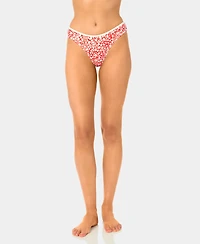 California Waves Women's Garden Ditsy Wide Rib High-Leg Swim Bottoms
