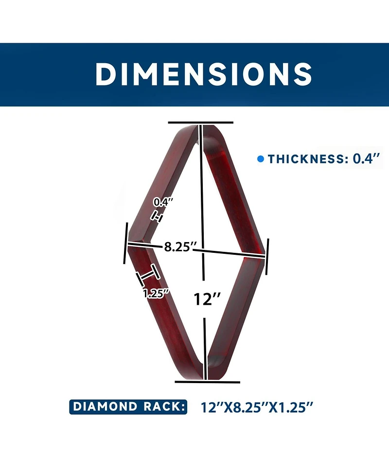 Gse Games & Sports Expert Solid Wood 8 Ball Triangle and 9 Diamond Pool Racks for 2 1/4" Balls