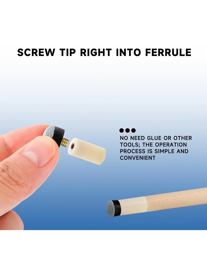 Gse Games & Sports Expert Billiard Stick Nylon Ferrules, Pool Cue Screw-in Ferrules Replacement