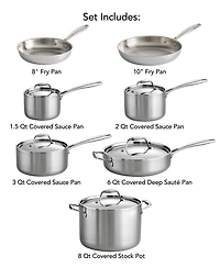 Tramontina Gourmet Tri-Ply Clad 12 Pc Cookware Set