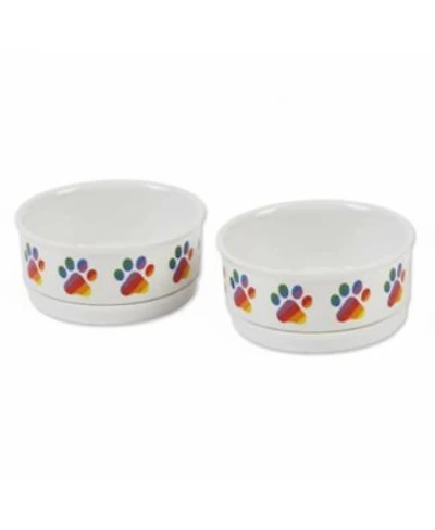 Aronkl Ceramic Pet Bowls Set of 2 Non-Slip Dishwasher Safe for Cats Dogs