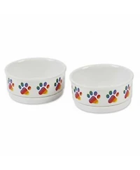 Aronkl Ceramic Pet Bowls Set of 2 Non-Slip Dishwasher Safe for Cats Dogs