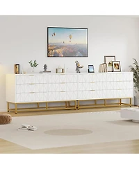gaomon 6 Drawer Dresser for Bedroom with Metal Legs, Storage Chest Cabinet Organizer for Living Room, Hallway, Entryway