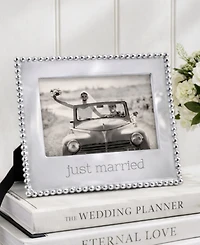 Mariposa Just Married Beaded Aluminum Frame, 5" x 7"