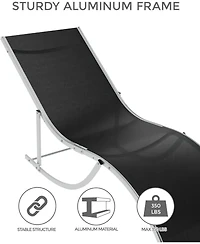 gaomon Outdoor Chaise Lounge Chairs Set of 2, Patio Pool Chair Backrest Tanning Chairs, Waterproof Recliner for Outside Beach Yard