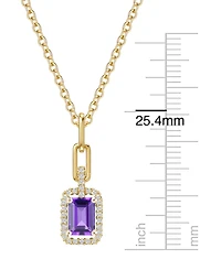 Macy's Lab Grown Emerald (3/4 ct. t.w.) & White Sapphire (1/5 Necklace 14k Gold Over Sterling Silver (Also Available Multi-S