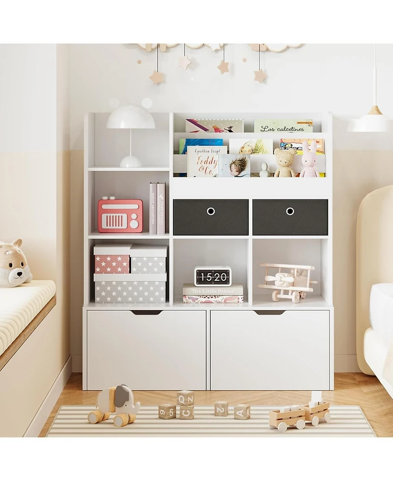 gaomon 1-Pieces Wooden Large-Drawer Cubbies Kids Storage Bookshelf Furniture