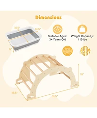 Mecale 8-in-1 Kids Climbing Arch with Sensory Table and Collapsible Storage Bin