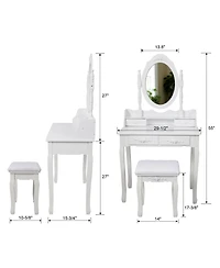 Flynama Versatile White Nightstand with Storage Space Modern Bedroom Furniture Bedside End Table