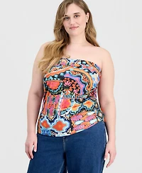 Full Circle Trends Trendy Plus Strapless Ruched Tube Top