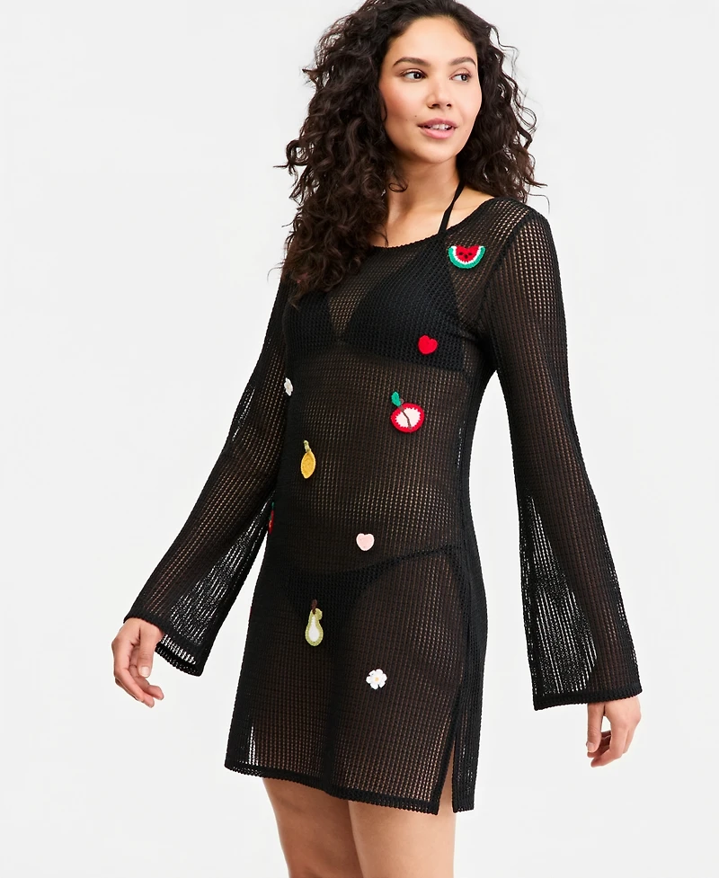 Miken Women's Fruit Patch Crochet Swim Cover Up Dress