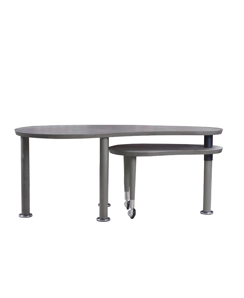 Rainsken 360° Rotatable Coffee Table, Nesting Coffee Tables with Swivel Function