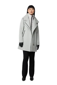 Soia & Kyo Womens Abbi Straight-Fit Mixed Media Wool Coat With Removeable Bib
