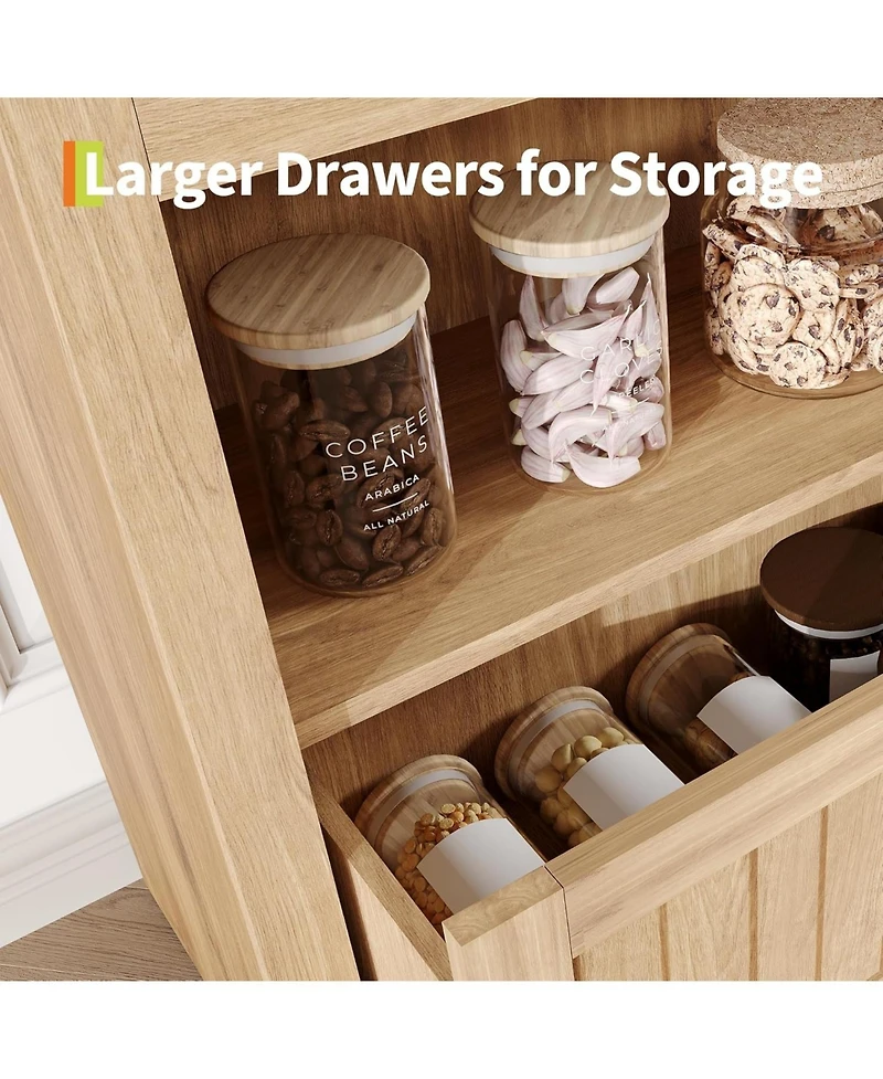 gaomon 71" Tall Arched Book Shelf, 6 Tier Freestanding Bookshelf with Drawer and Open Display Shelves, Mid Century Modern Bookcase