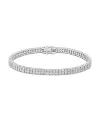 Macy's Men's Lab Grown Diamond (2-1/4 ct. t.w.) Double Row Tennis Bracelet in Sterling Silver