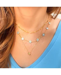 The Lovery Mini Gold Puffy Clover Necklace 14K Gold