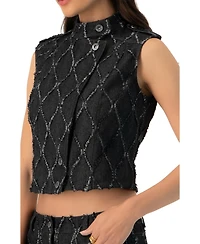 Ivonne Women's Distressed Denim Vest