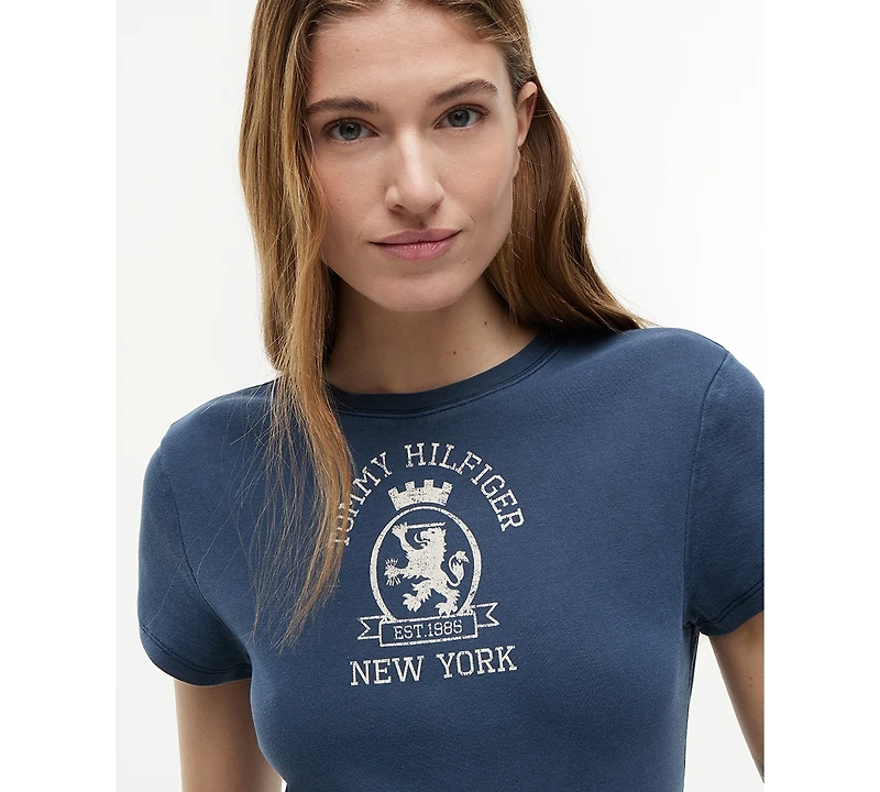 Tommy Hilfiger Women's Dye Crest Graphic Crewneck T-Shirt