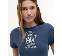 Tommy Hilfiger Women's Dye Crest Graphic Crewneck T-Shirt