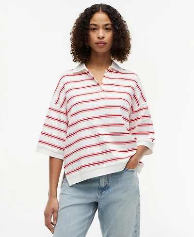 Tommy Hilfiger Women's Multi-Stripe Oversized Polo Shirt