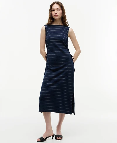 Tommy Hilfiger Women's Tie-Detail Boat Neck Midi Dress
