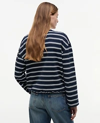 Tommy Hilfiger Women's Multi-Stripe Drawstring Detail Crewneck T-Shirt