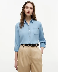 Tommy Hilfiger Women's Roll-Tab Collar Neck Shirt