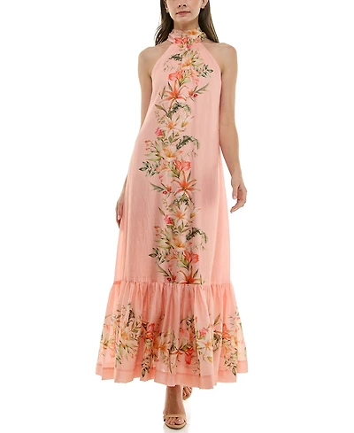 Taylor Women's Floral Halter Neck A-Line Dress