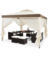Slickblue Outdoor Patio Gazebo Tent with Mosquito Netting