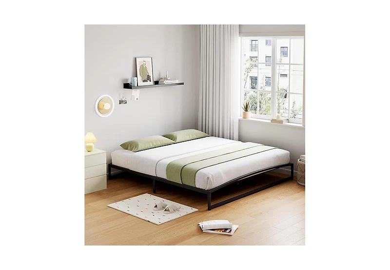 gaomon 10in Metal Platform Bed Arched Headboard Footboard 1000lb Capacity