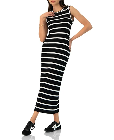 Ivonne Women's Sleeveless Striped Knit Long Dress