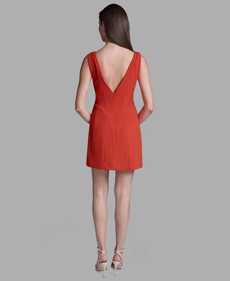 Bcbg Women's V-Neck Fit-and-Flare Mini Dress