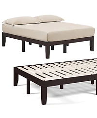 Sugift 14 in Wood Platform Bed Frame with Slat Support