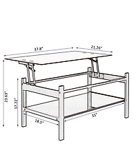 Rainsken Glass Lift Top Coffee Table