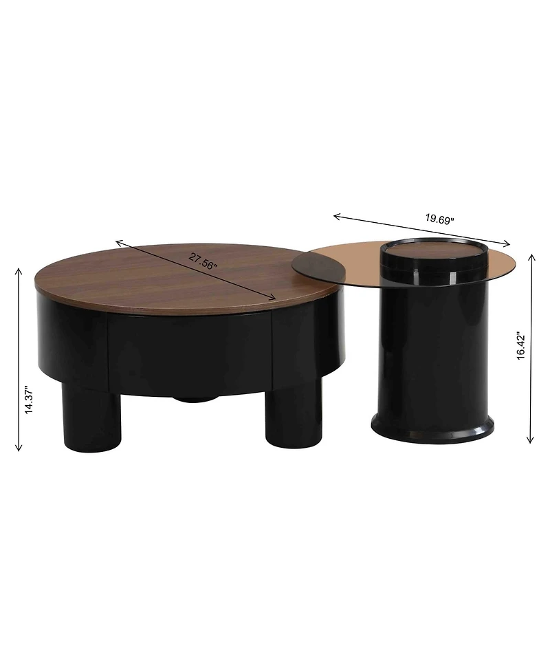 Rainsken Round Nesting Coffee Table Set of 2