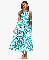 Betsy & Adam Women's Printed Halter Neck Dress