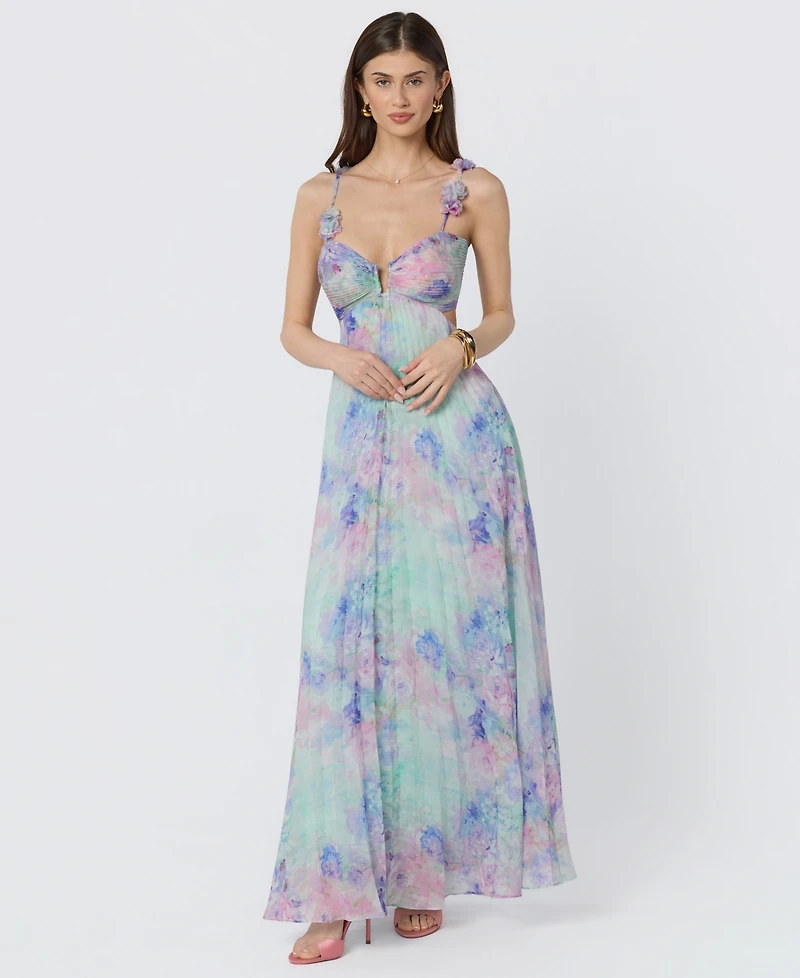 Astr the Label Women's Emese Pleated Floral Maxi Dress